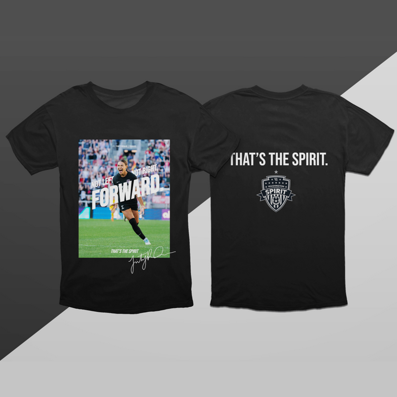 That's the Spirit! Player Tees - Trinity Rodman "Not Left, Not Right, Forward"