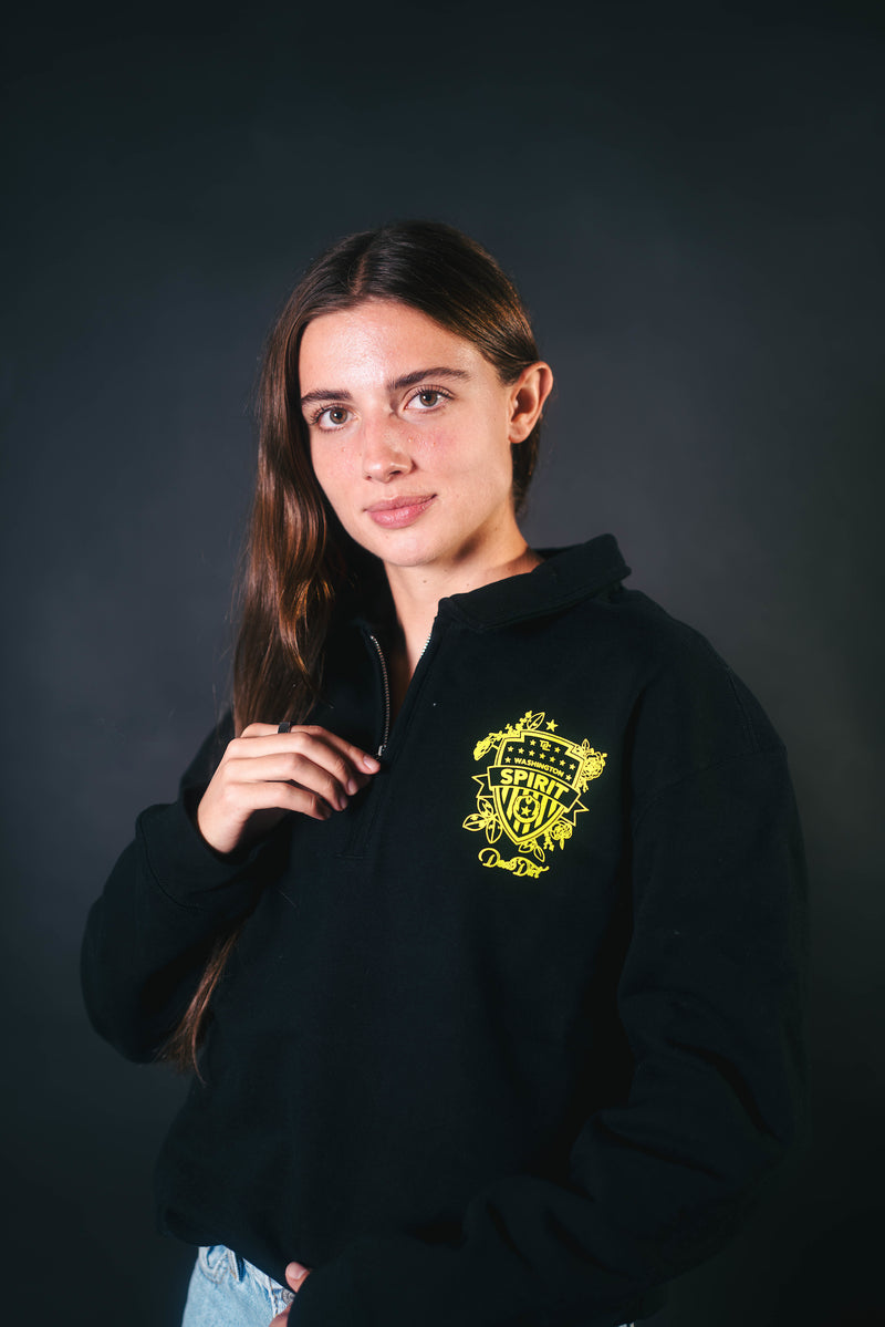 Sudadera clásica con media cremallera y diseño floral de Dead Dirt x Spirit