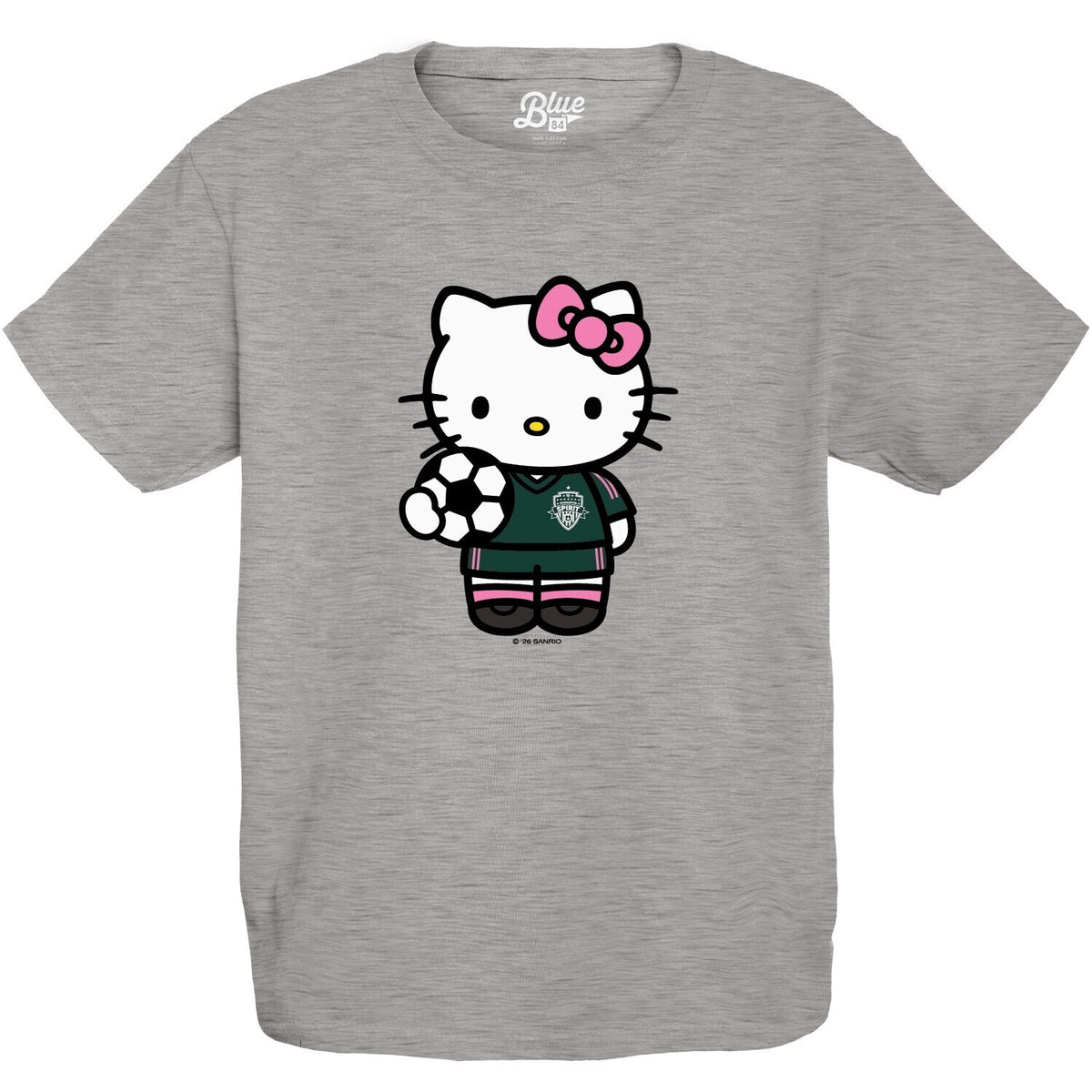Youth Hello Kitty Washington Spirit Soccer Tee - Grey