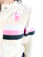 Dead Dirt x Spirit Cherry Blossom Cable Knit Button Up Sweater (COMING SOON)