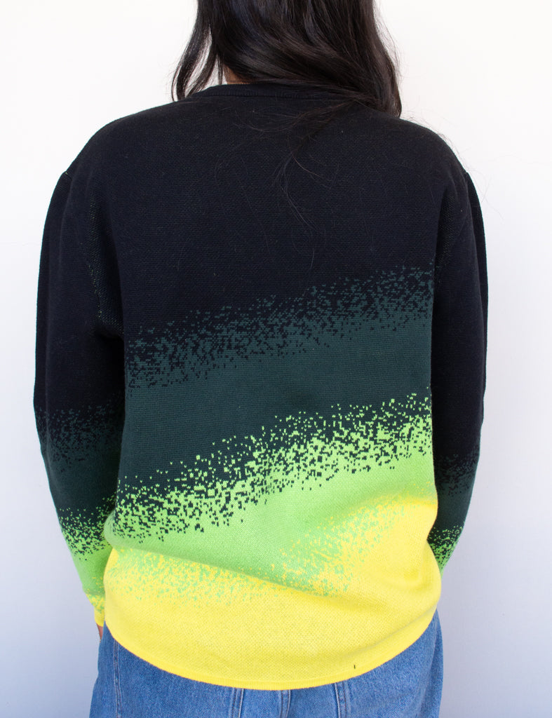 Dead Dirt Core Spirit  Green Gradient Oversized Sweater
