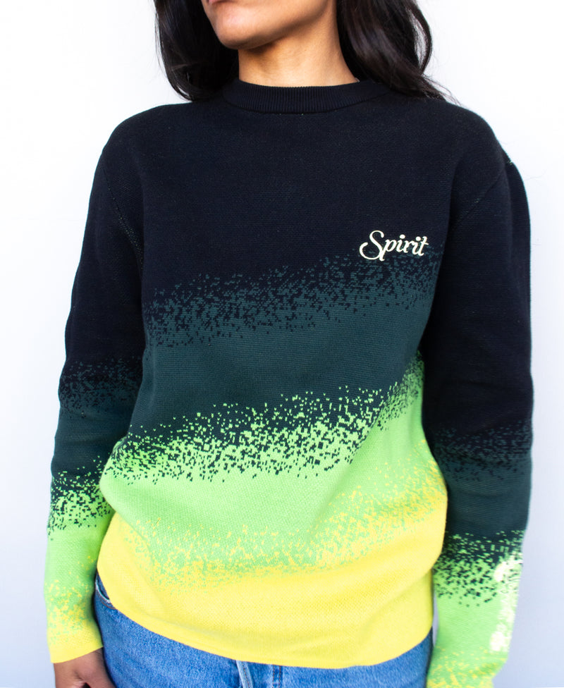 Dead Dirt Core Spirit  Green Gradient Oversized Sweater