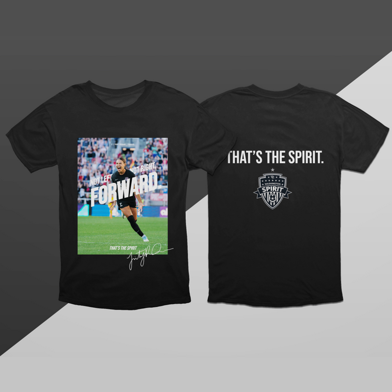 ¡Ese es el espíritu! Camisetas de jugador - Trinity Rodman "Ni a la izquierda, ni a la derecha, adelante"