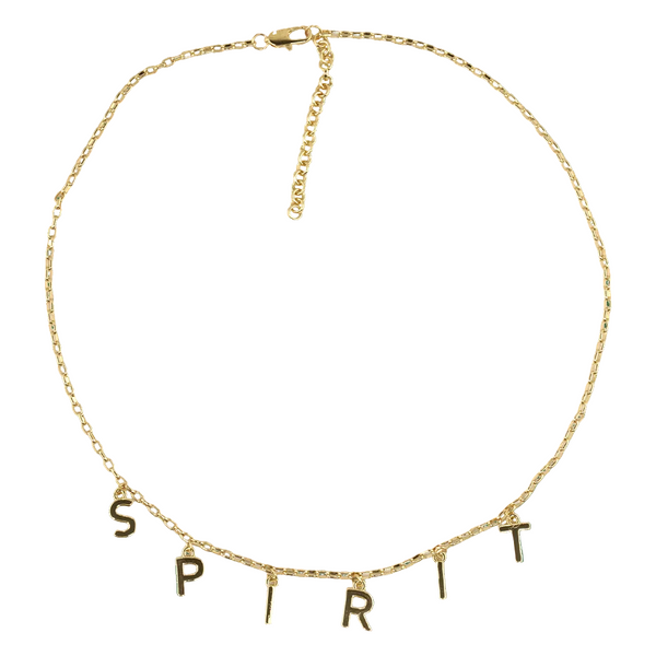 Washington Spirit Hanging Letter Charm Necklace - Gold