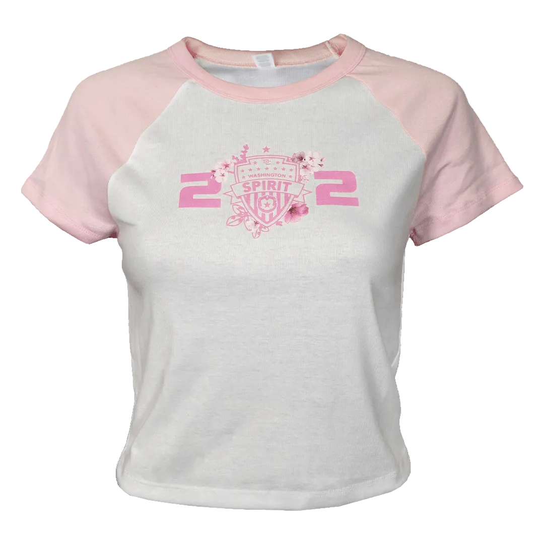 2026 Spirit Cherry Blossom Pink & White Baby Tee