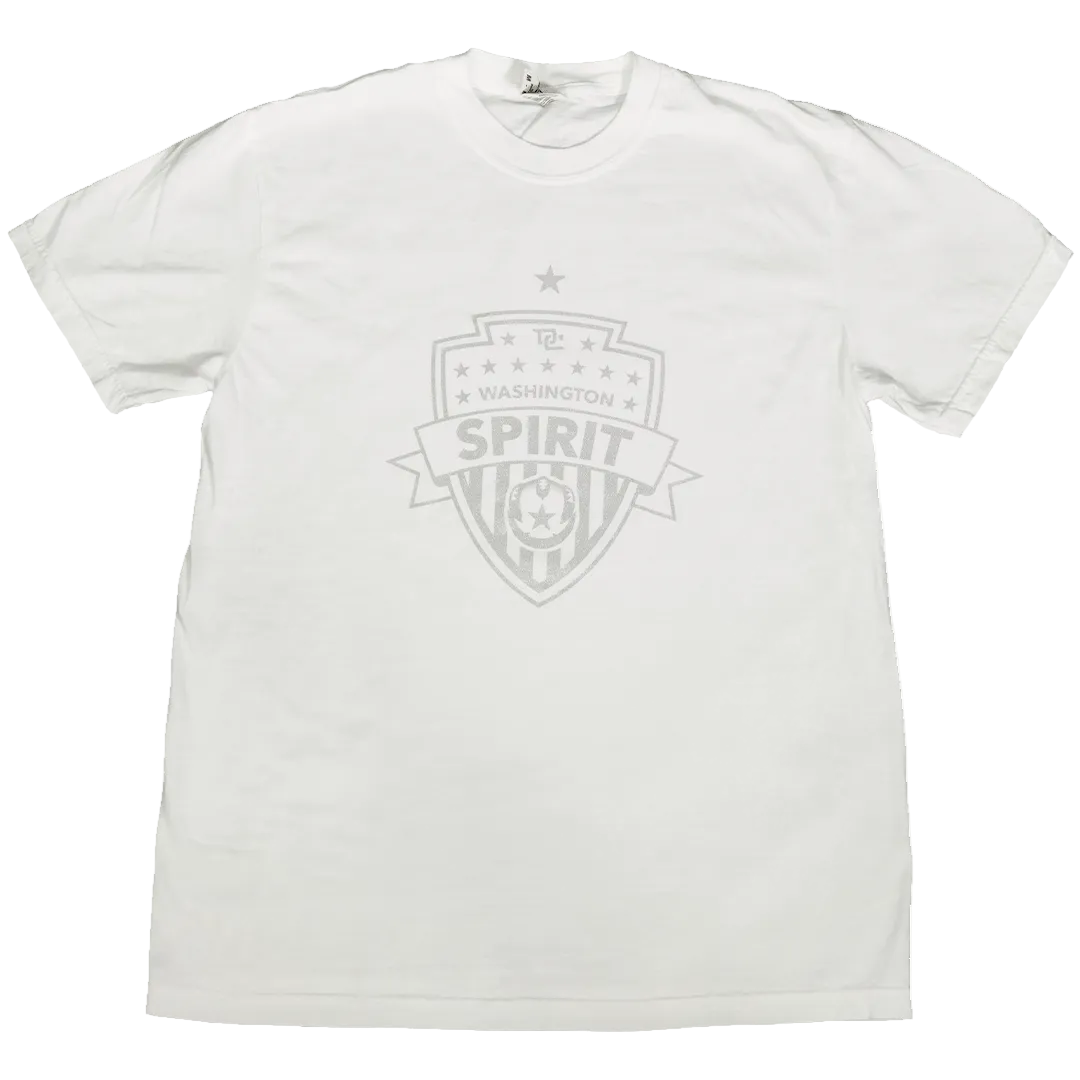Camiseta de manga corta para adultos Nike 2023 Washington Spirit - LOGO DE ESCUDO GRANDE - Blanco