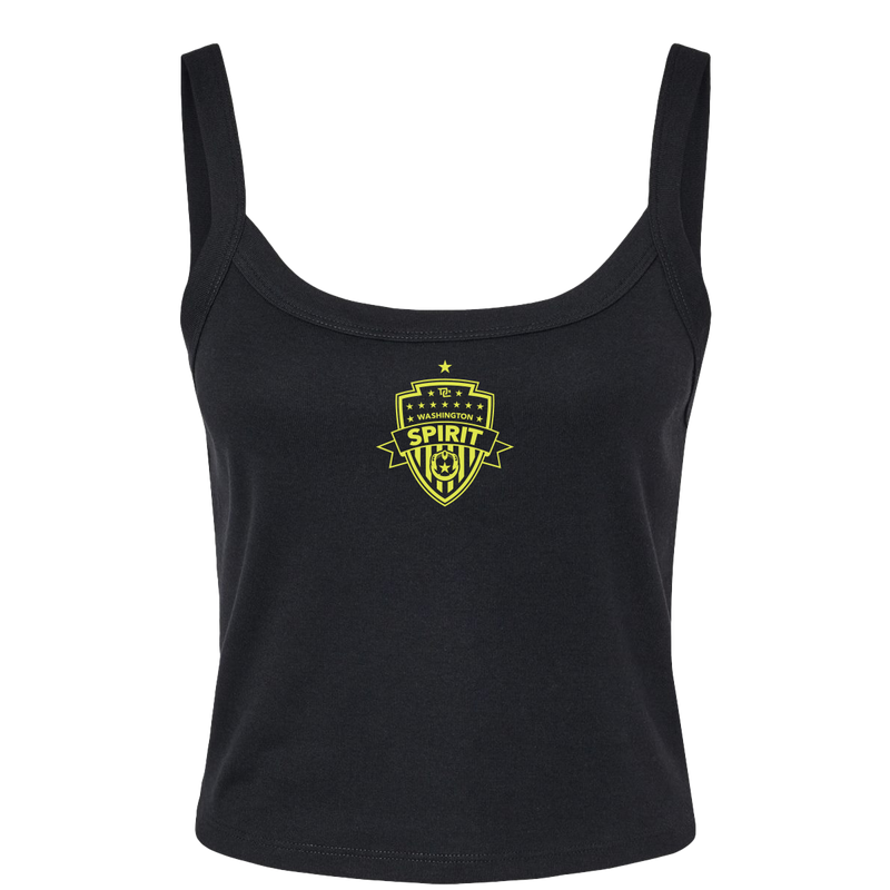 Washington Spirit Women's Black Micro Rib Spaghetti Strap Tank
