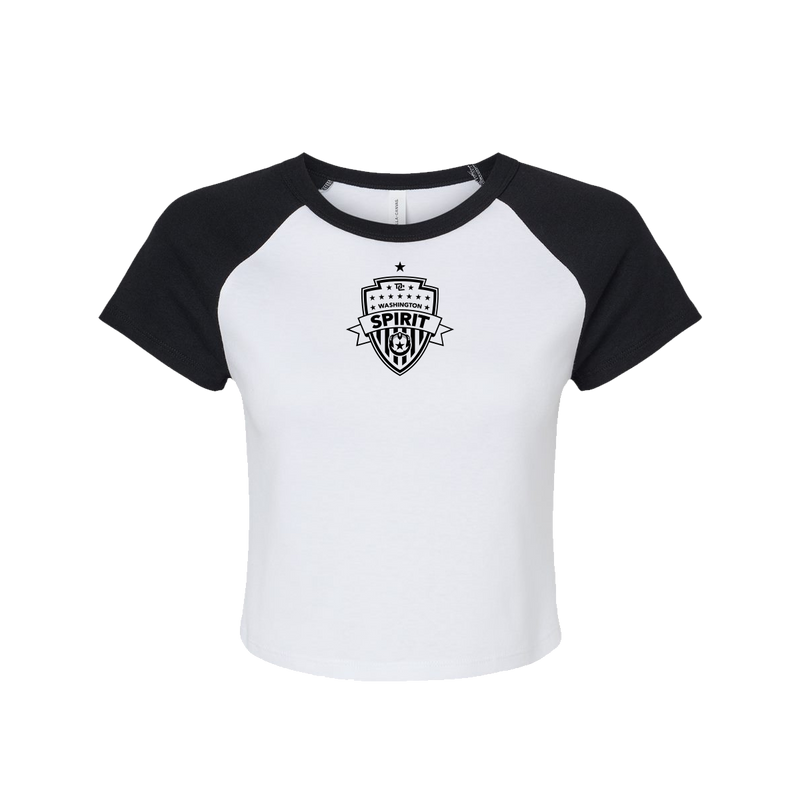 Washington Spirit Women's Black and White Micro Rib Raglan Tee