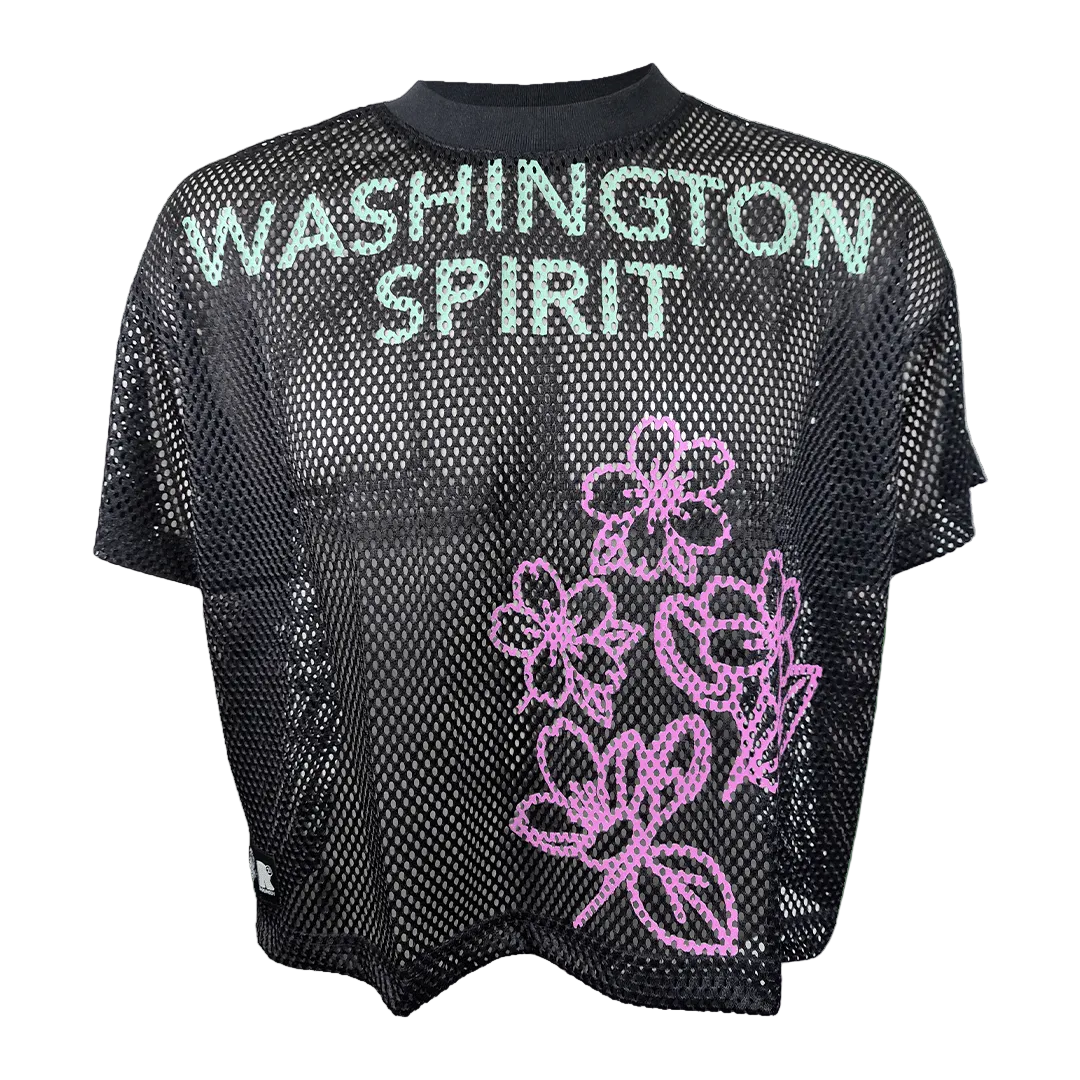 Washington Spirit Black Cherry Blossom Mesh Top