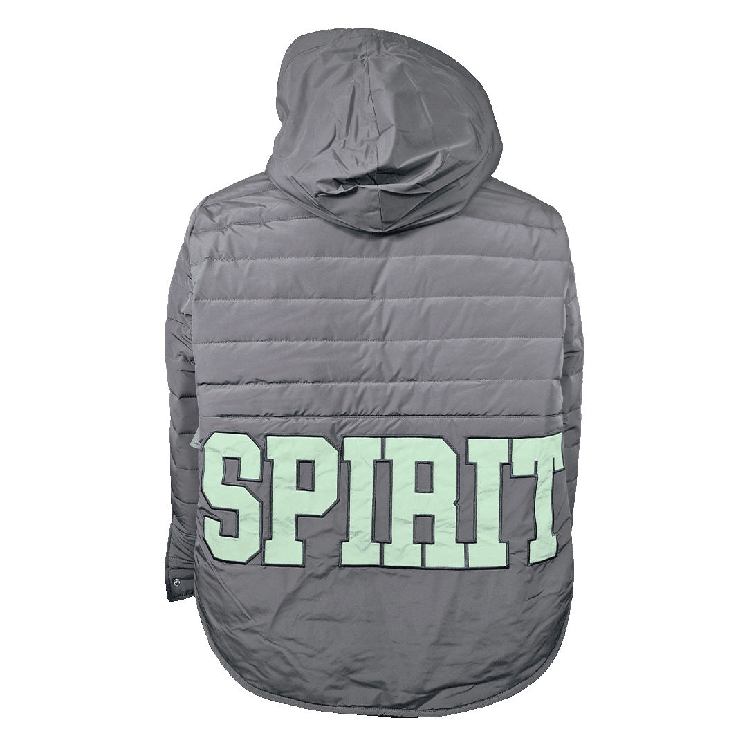 Washington Spirit Grey Quilted Hooded Pullover Jacket