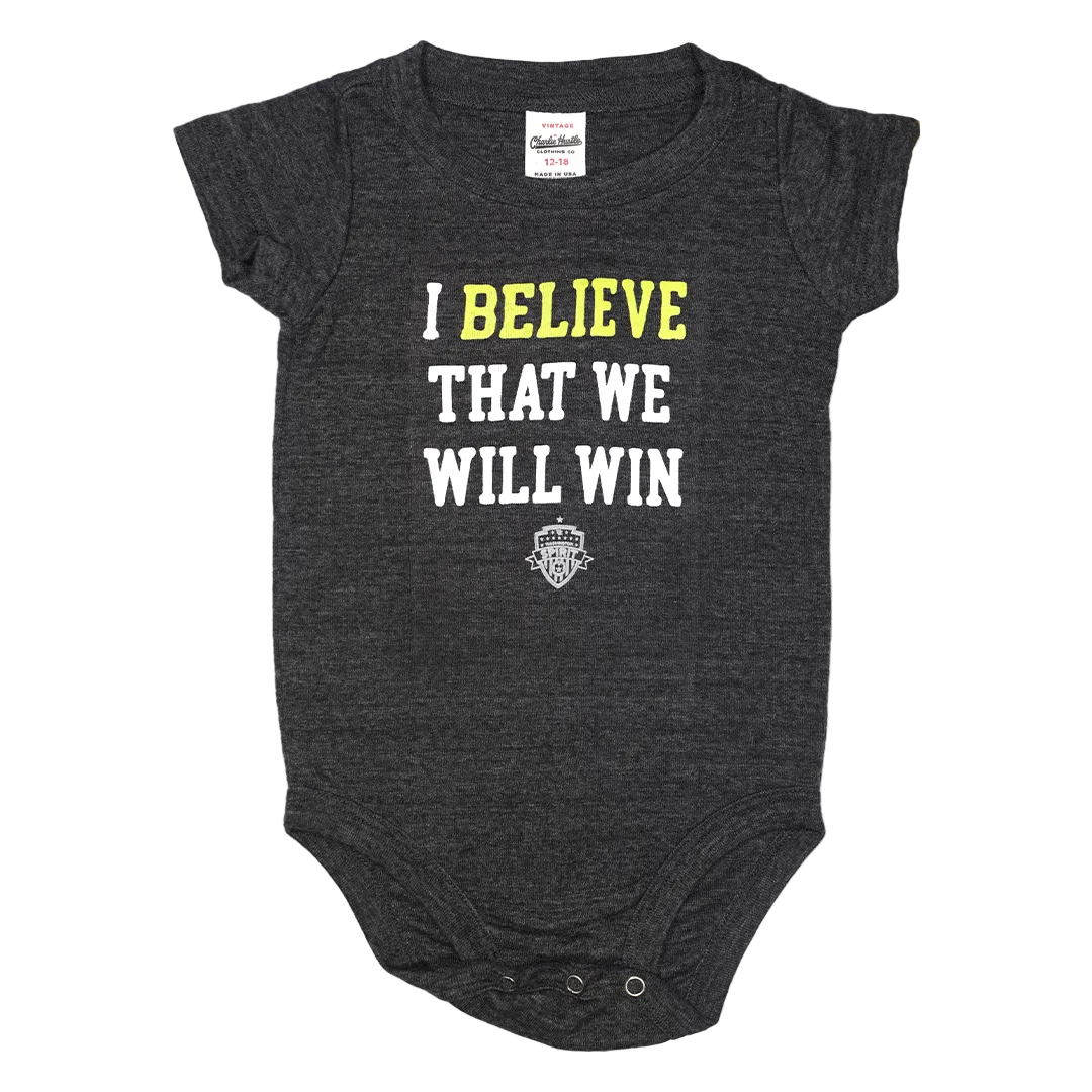 Washington Spirit "I Believe That We Will Win" Onesie - Charcoal