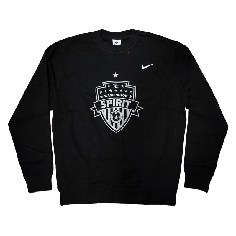 Nike 2023 Washington Spirit Crew Sweatshirt - BIG SHIELD LOGO - Black